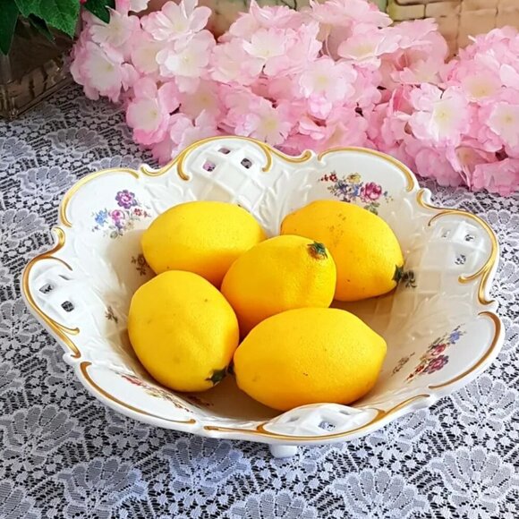 Reichenbach Porcelain Large Footed Serving Bowl Fruit Centerpiece Bowl Germany - Picture 5 of 9